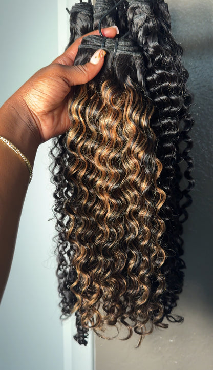 1b/27 colored Panamanian Wave Wefted Hair Extensions (Bundles)