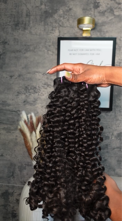 RAW Burmese Curly Wefted Hair Extensions (Bundles)