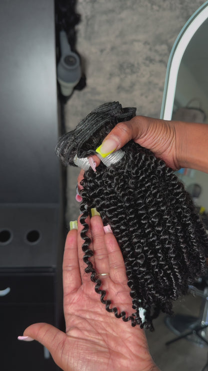 Kinky Curly Wefted Hair Extensions (Bundles)