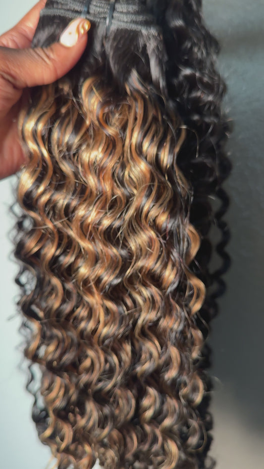 1b/27 colored Panamanian Wave Wefted Hair Extensions (Bundles)